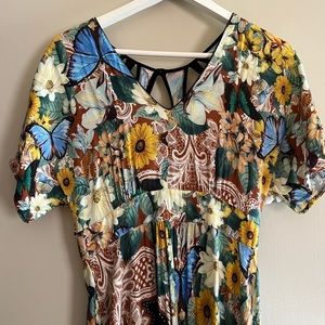 Farm rio garden print maxi dress